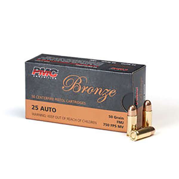 PMC AMMUNITION, INC. - PMC BRONZE .25 ACP HANDGUN AMMUNITION