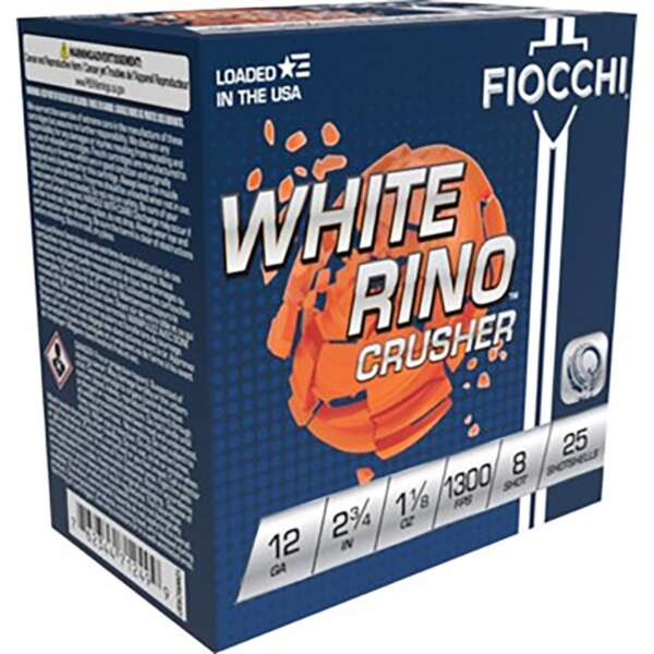 FIOCCHI AMMUNITION - FIOCCHI WHITE RINO CRUSHER 12 GAUGE SHOT SHELLS