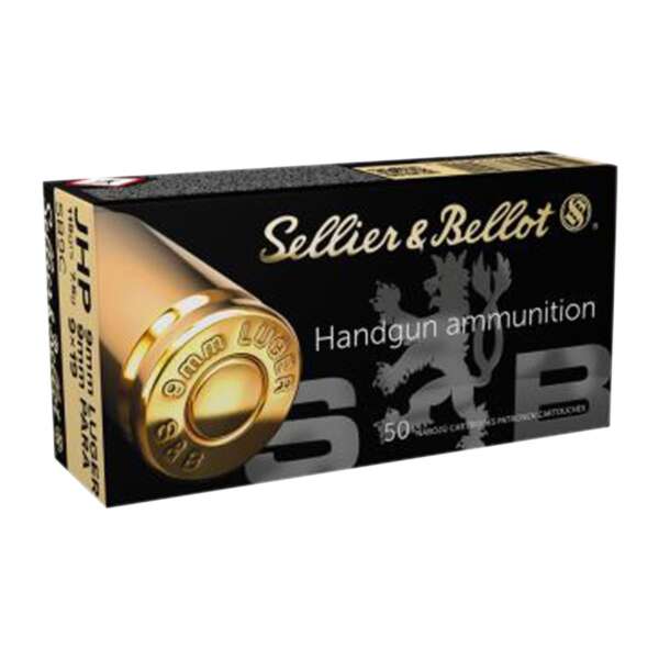 SELLIER & BELLOT - 9MM LUGER JACKETED HOLLOW POINT HANDGUN AMMO