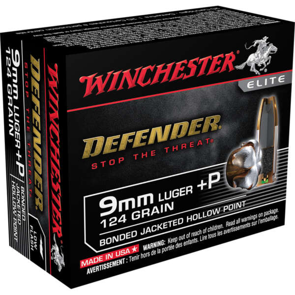 WINCHESTER - DEFENDER 9MM LUGER +P HANDGUN AMMO