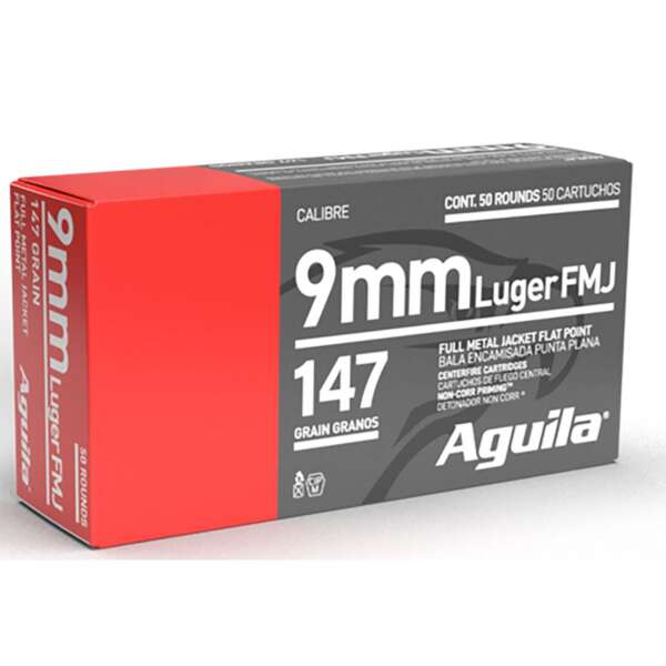 AGUILA - FMJ-FLAT POINT 9MM LUGER AMMO