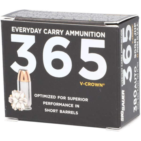 SIG SAUER, INC. - EVERYDAY CARRY 365 V-CROWN 380 AUTO AMMO