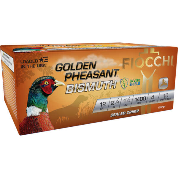 FIOCCHI AMMUNITION - GOLDEN PHEASANT BISMUTH 12 GAUGE 3" SHOTGUN AMMO