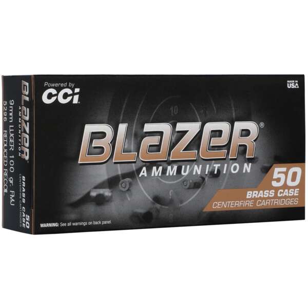 CCI - BLAZER BRASS REDUCED RECOIL 9MM LUGER HANDGUN AMMO