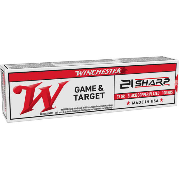 WINCHESTER - USA WHITE BOX 21 SHARP BLACK COPPER PLATED LEAD RIMFIRE AMMO