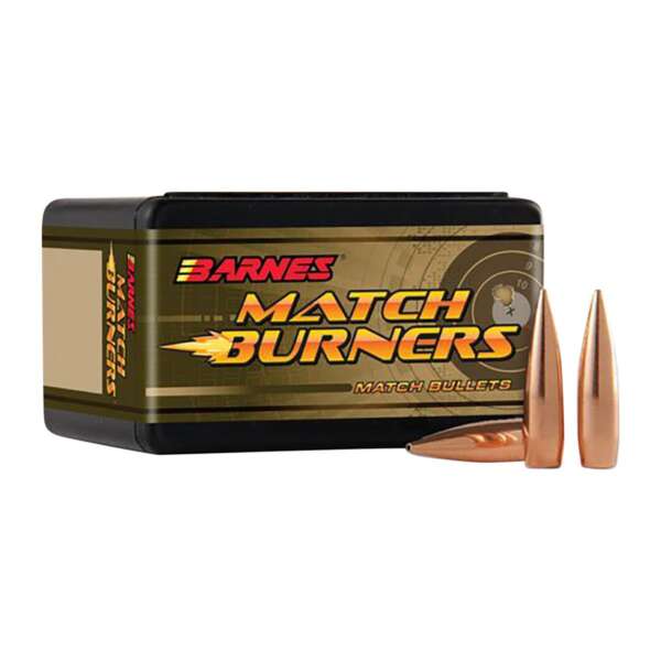 BARNES BULLETS - MATCH BURNER 6MM (0.243') HOLLOW POINT BOAT TAIL RIFLE BULLETS