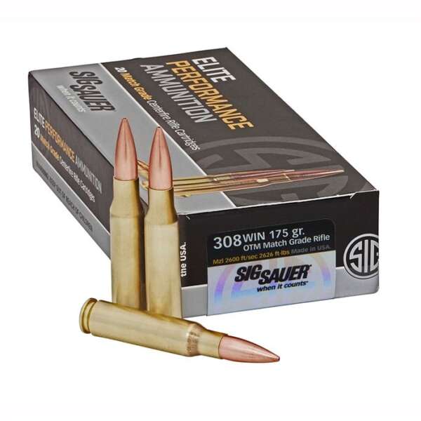 SIG SAUER, INC. - ELITE MATCH GRADE AMMO 308 WINCHESTER 175GR OPEN TIP MATCH