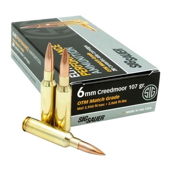 SIG SAUER, INC. - ELITE MATCH GRADE 6MM CREEDMOOR OPEN TIP MATCH AMMO