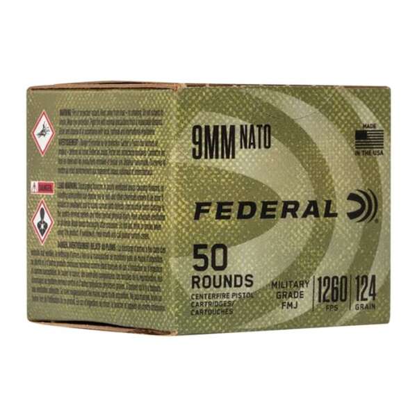 FEDERAL - MILITARY GRADE 9MM LUGER HANDGUN AMMO