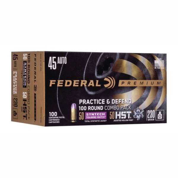 FEDERAL - PRACTICE & DEFENSE 45 ACP HANDGUN AMMO