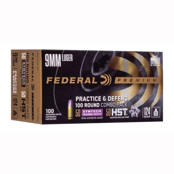 FEDERAL - PRACTICE & DEFENSE 9MM LUGER HANDGUN AMMO