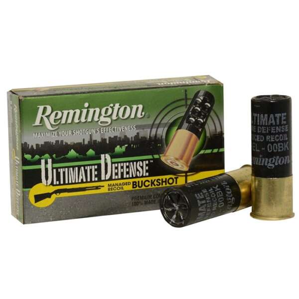 REMINGTON - ULTIMATE DEFENSE AMMO 12 GAUGE 2-3/4" 8 PELLET #00 BUCKSHOT