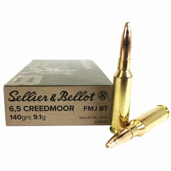 SELLIER & BELLOT - 6.5MM CREEDMOOR 140GR FULL METAL JACKET BOAT TAIL AMMO