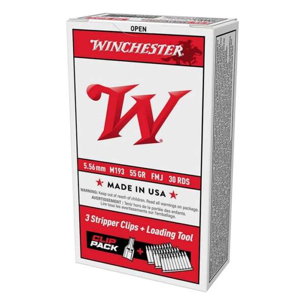 WINCHESTER - USA WHITE BOX M193 5.56MM RIFLE AMMO WITH STRIPPER CLIPS