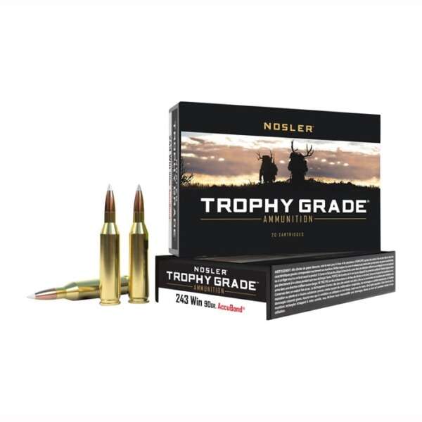 NOSLER, INC. - TROPHY GRADE AMMO 243 WINCHESTER 100GR ACCUBOND