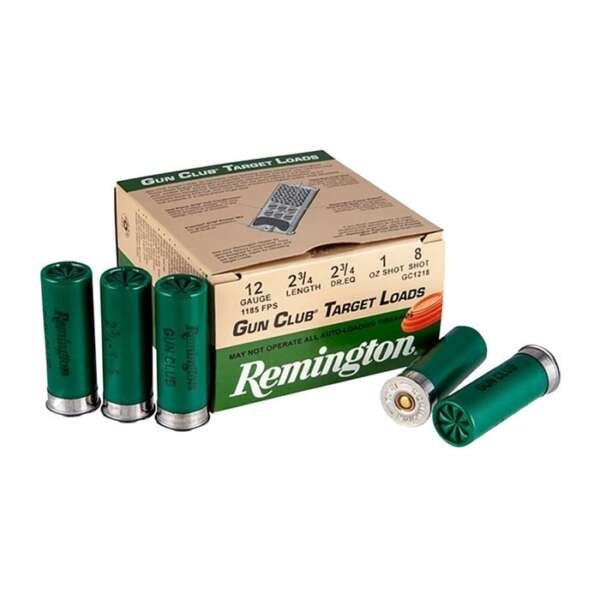 REMINGTON - GUN CLUB TARGET AMMO 12 GAUGE 2-3/4" 1 OZ #8 SHOT