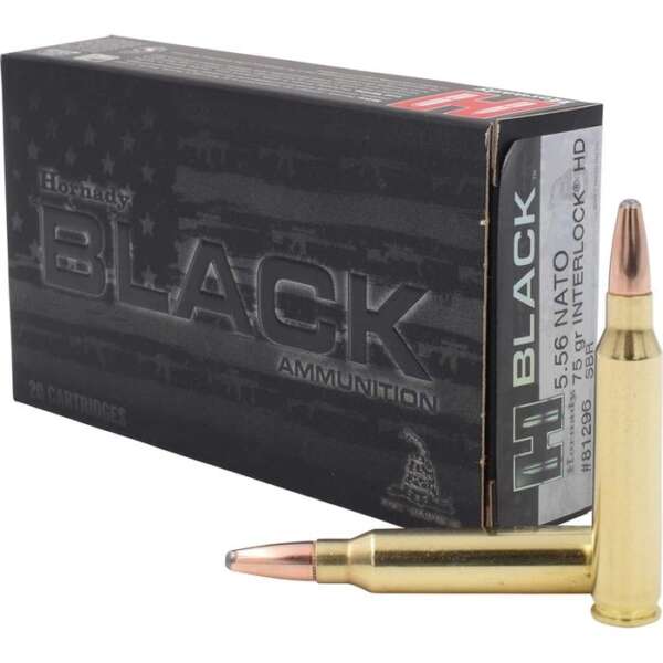 HORNADY - BLACK AMMO 5.56MM NATO 75GR INTERLOCK HD SBR