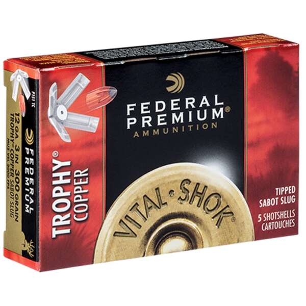 FEDERAL - VITAL-SHOK TROPHY COPPER SLUG 12 GAUGE 3" AMMO