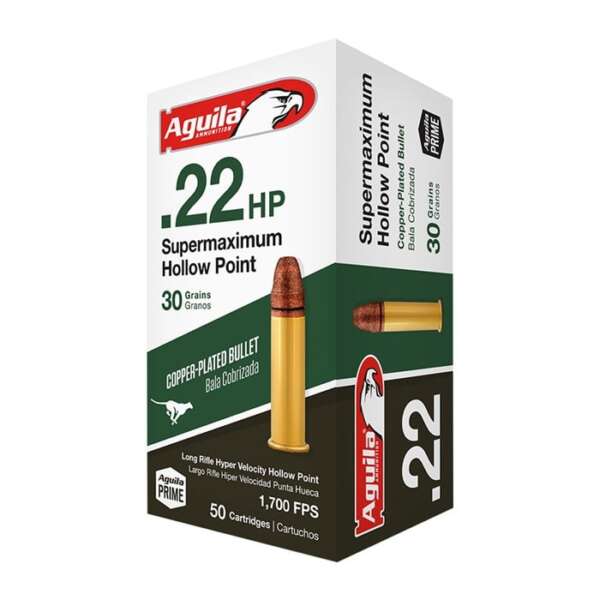 AGUILA - SUPERMAXIMUM COPPER PLATED HOLLOW POINT 22LR AMMO