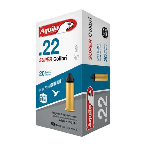 AGUILA - SUPER COLIBRI LEAD SOLID POINT 22LR AMMO