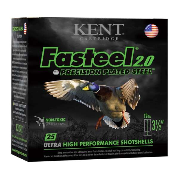 KENT CARTRIDGE - Fasteel 2.0 12ga 3-1/2" #2 1-3/8 oz. 25bx