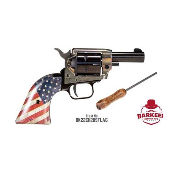 HERITAGE - BARKEEP 22LR BK/CH 2" 6 RDS USFLAG