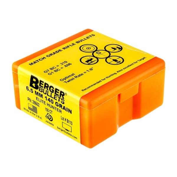 BERGER BULLETS - ELITE HUNTER 6.5MM (0.264') BOAT TAIL BULLETS