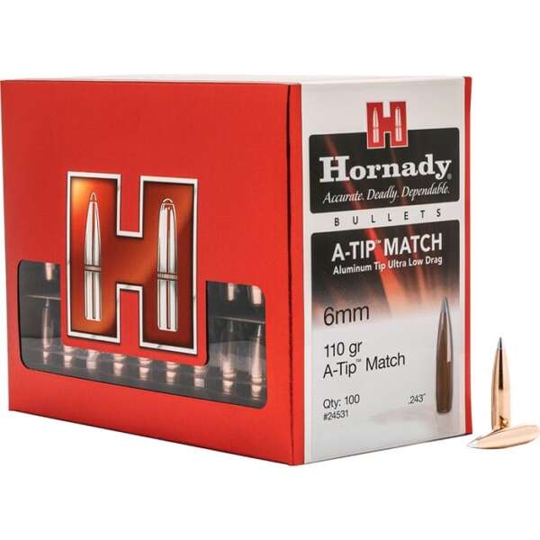 HORNADY - A-TIP MATCH 6MM (0.243') ALUMINUM TIP RIFLE BULLETS