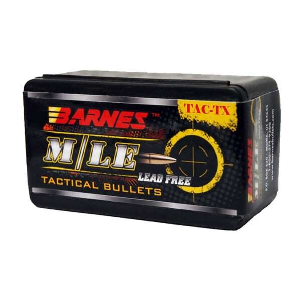 BARNES BULLETS - TAC-TX M/LE 30 CAL (0.308') POLYMER TIP FLAT BASE RIFLE BULLETS